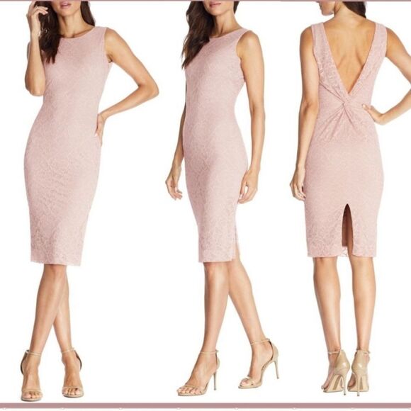 Dress The Population Kendra Blush Body-Con Low-Back Mini Dress - Picture 1 of 10